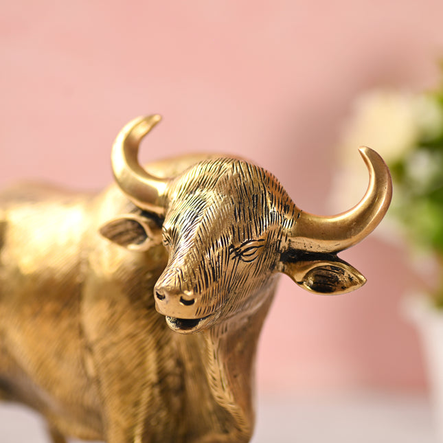 Brass Standing Bull Figurine (7 Inch)