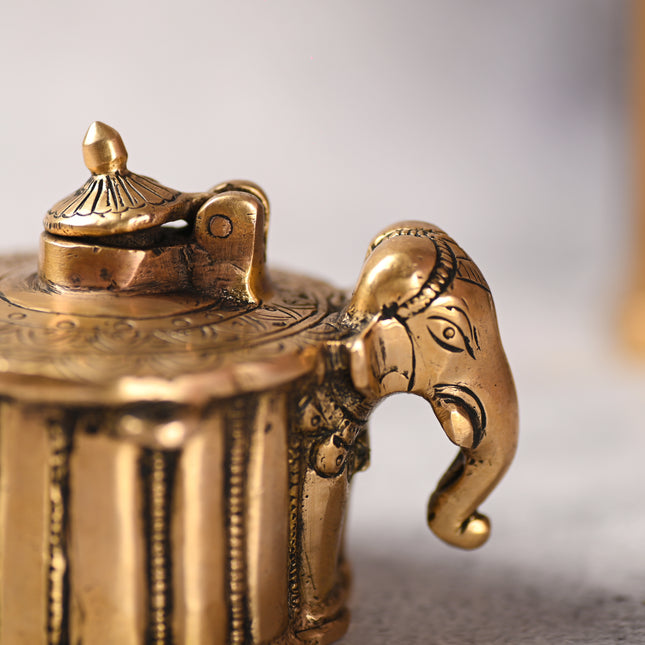 Brass Elephant Ink Pot (3 Inch)