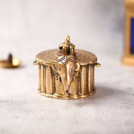 Brass Elephant Ink Pot (3 Inch)