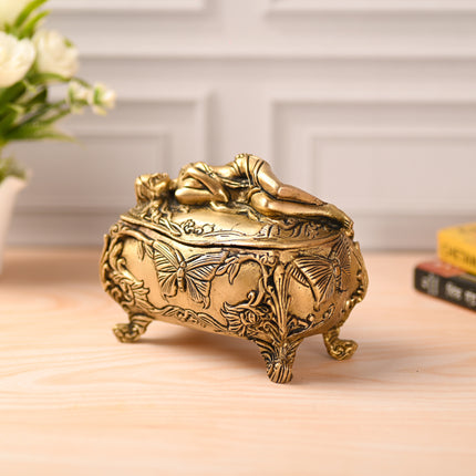 Brass Vintage Jewellery Box (4.5 Inch)