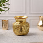 Brass Shankh Chakra Namaha Kodam / Kalash – Traditional Handcrafted Brass Decor