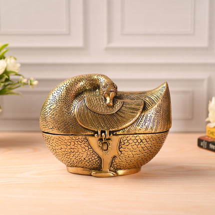 Brass Duck or Swan Shaped Jewellery Box (6 Inch)