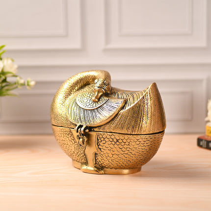 Brass Duck or Swan Shaped Jewellery Box (6 Inch)