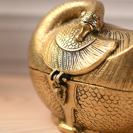 Brass Duck or Swan Shaped Jewellery Box (6 Inch)