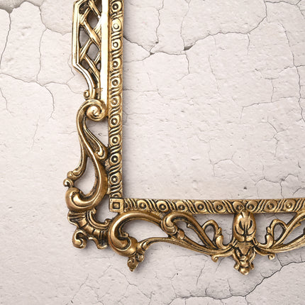 Brass Vintage Photo / Mirror Frame Wall Hanging (17.5 Inch)