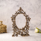 Brass Vintage Photo / Mirror Frame Table Top Decor (14 Inch)