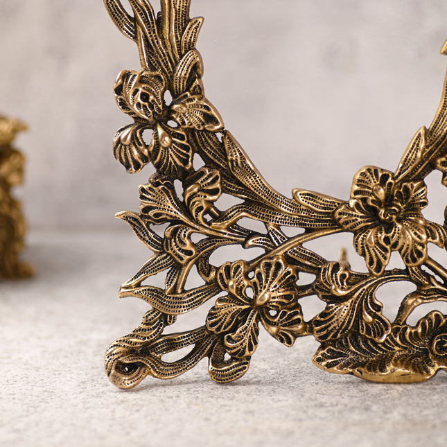 Brass Vintage Photo / Mirror Frame Table Top Decor (14 Inch)