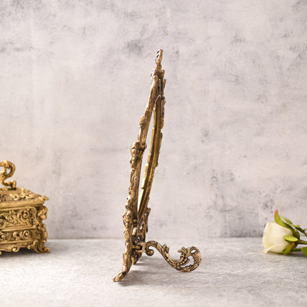 Brass Vintage Photo / Mirror Frame Table Top Decor (14 Inch)