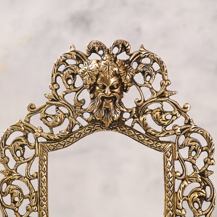 Brass Vintage Photo / Mirror Frame Table Top Decor (14.5 Inch)