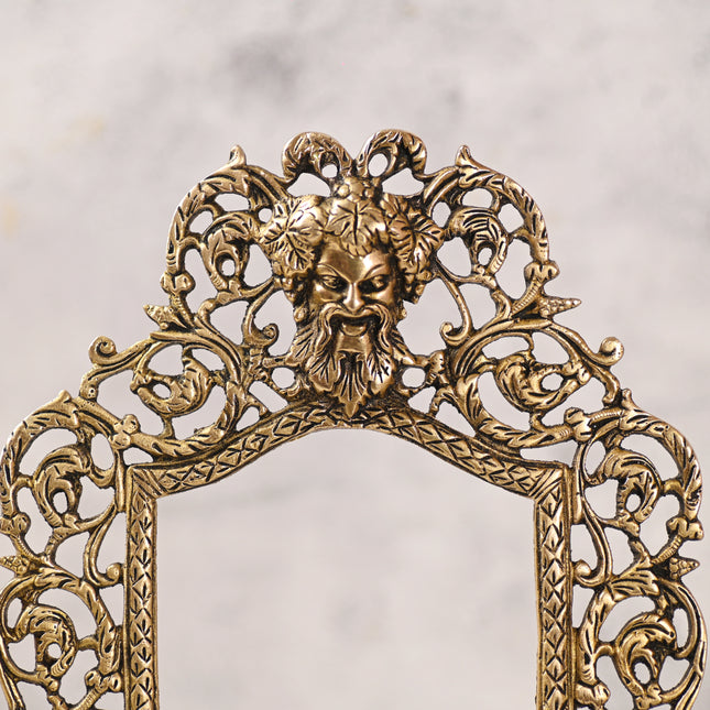 Brass Vintage Photo / Mirror Frame Table Top Decor (14.5 Inch)