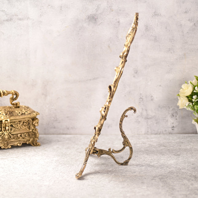 Brass Vintage Photo / Mirror Frame Table Top Decor (16 Inch)