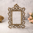 Brass Vintage Photo / Mirror Frame Table Top Decor (14 Inch)