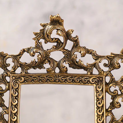 Brass Vintage Photo / Mirror Frame Table Top Decor (14 Inch)