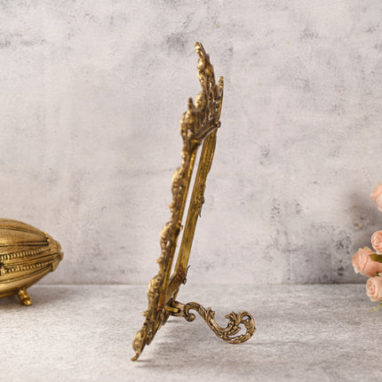 Brass Vintage Photo / Mirror Frame Table Top Decor (14 Inch)