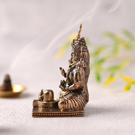 Brass Handcrafted Lord Shiva with Shivling Idol (3.5 Inch)