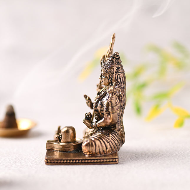 Brass Handcrafted Lord Shiva with Shivling Idol (3.5 Inch)