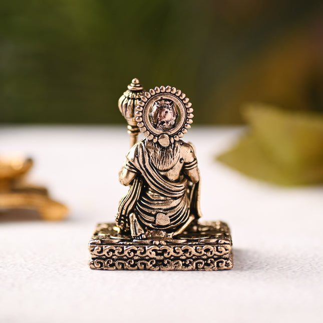 Brass Blessing Hanuman Idol – Handcrafted Divine Decor (2.5 Inch)