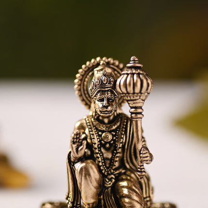 Brass Blessing Hanuman Idol – Handcrafted Divine Decor (2.5 Inch)