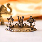 Brass Shankh Chakra Namah Lightweight Showpiece (1.5 Inch)