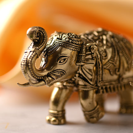 Brass Superfine Elephant Statue Pair – Premium Handcrafted Decor (2.5 Inch)