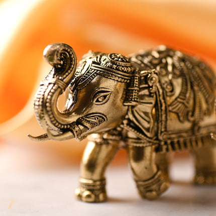 Brass Superfine Elephant Statue Pair – Premium Handcrafted Decor (2.5 Inch)