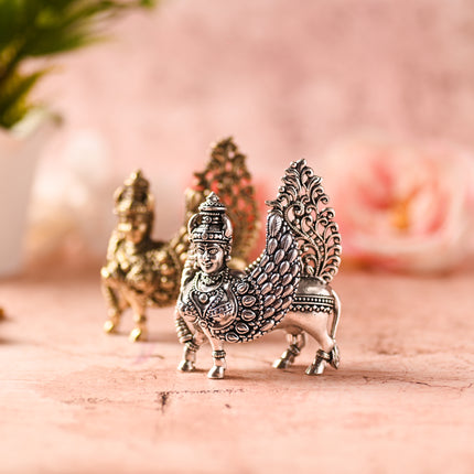 Brass Kamdhenu Cow Idol – Sacred Symbol of Abundance & Prosperity (3 Inch)