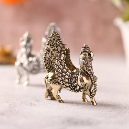 Brass Kamdhenu Cow Idol – Sacred Symbol of Abundance & Prosperity (3 Inch)