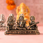 Brass Ganesha, Lakshmi & Saraswati Idols – Divine Trio for Auspicious Beginnings (3 Inch)