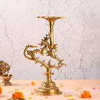 Brass Yali Candle Stand – Traditional Handmade Brass Decor (12.5 Inch)