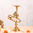 Brass Yali Candle Stand – Traditional Handmade Brass Decor (12.5 Inch)