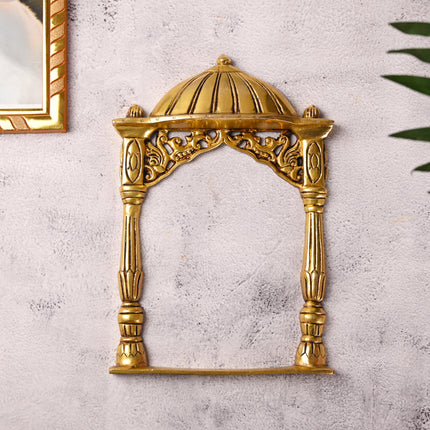 Brass Temple Frame Wall Hanging – Traditional Handcrafted Decor (10 Inch)