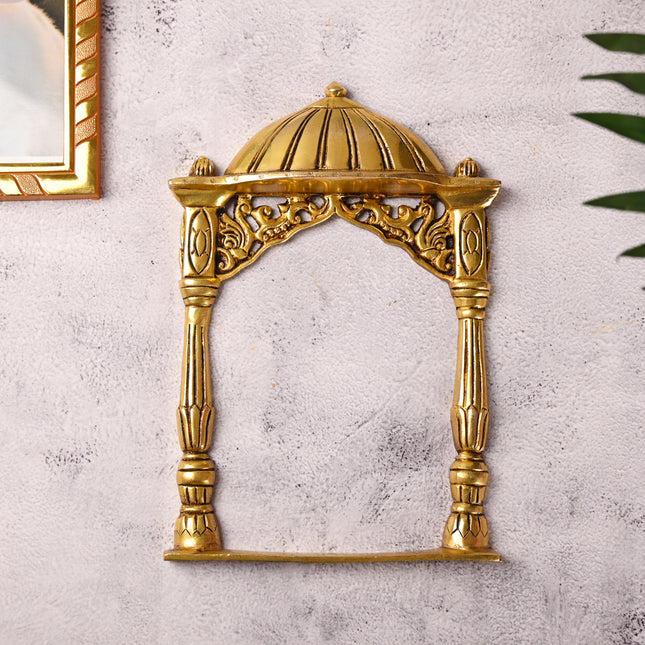Brass Temple Frame Wall Hanging – Traditional Handcrafted Decor (10 Inch)