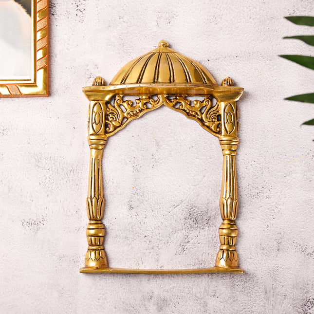 Brass Temple Frame Wall Hanging – Traditional Handcrafted Decor (10 Inch)
