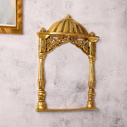 Brass Temple Frame Wall Hanging – Traditional Handcrafted Decor (10 Inch)