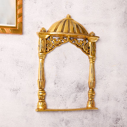 Brass Temple Frame Wall Hanging – Traditional Handcrafted Decor (10 Inch)