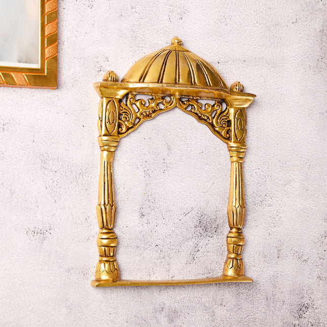 Brass Temple Frame Wall Hanging – Traditional Handcrafted Decor (10 Inch)