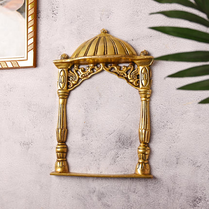 Brass Temple Frame Wall Hanging – Traditional Handcrafted Decor (10 Inch)