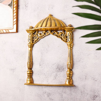 Brass Temple Frame Wall Hanging – Traditional Handcrafted Decor (10 Inch)