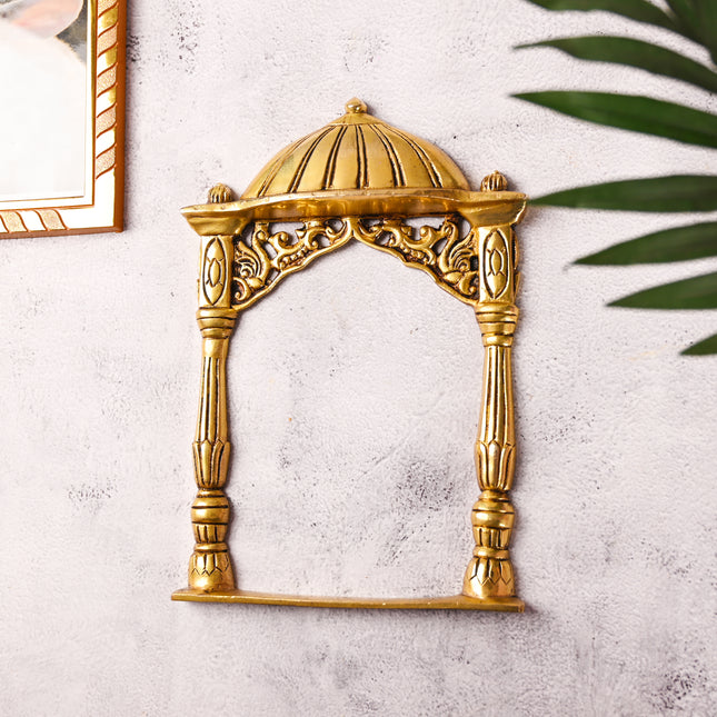 Brass Temple Frame Wall Hanging – Traditional Handcrafted Decor (10 Inch)
