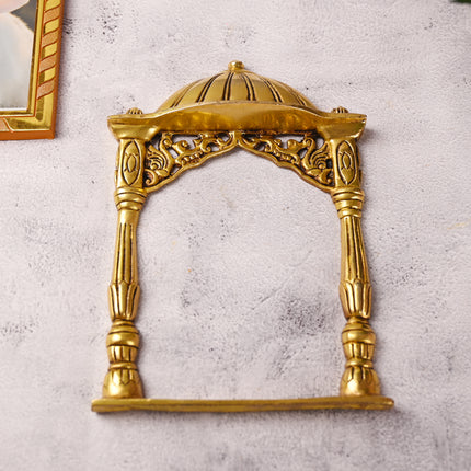 Brass Temple Frame Wall Hanging – Traditional Handcrafted Decor (10 Inch)