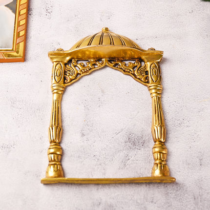 Brass Temple Frame Wall Hanging – Traditional Handcrafted Decor (10 Inch)