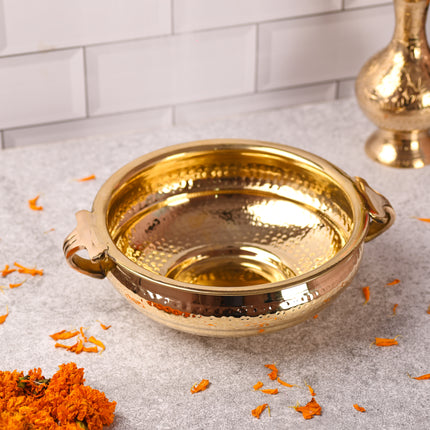 Brass Traditional Hammered Urli/Floater – Premium Handcrafted Decor (3.5 Inch)