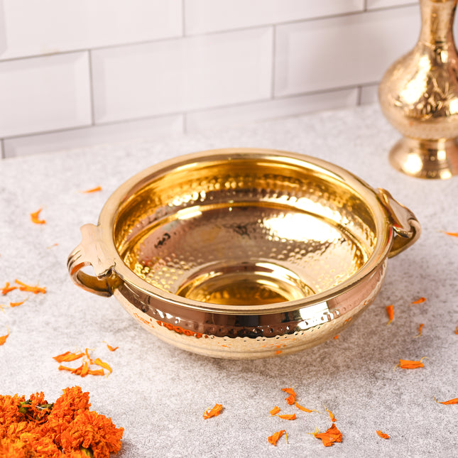 Brass Traditional Hammered Urli/Floater – Premium Handcrafted Decor (3.5 Inch)