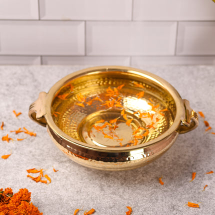 Brass Traditional Hammered Urli/Floater – Premium Handcrafted Decor (3.5 Inch)