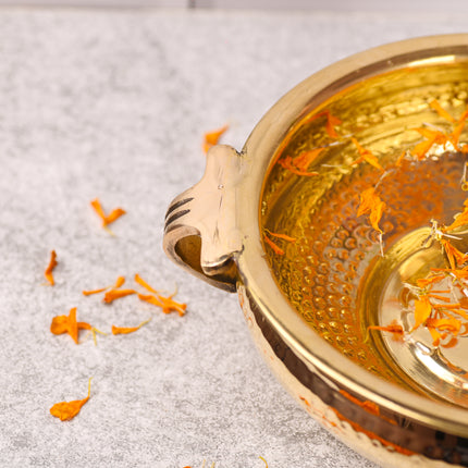 Brass Traditional Hammered Urli/Floater – Premium Handcrafted Decor (3.5 Inch)