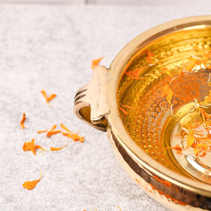 Brass Traditional Hammered Urli/Floater – Premium Handcrafted Decor (3.5 Inch)