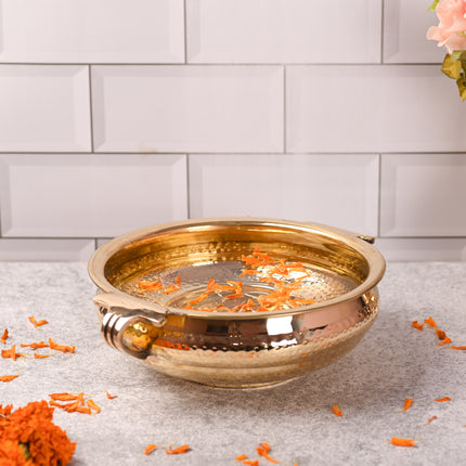 Brass Traditional Hammered Urli/Floater – Premium Handcrafted Decor (3.5 Inch)