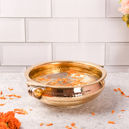 Brass Traditional Hammered Urli/Floater – Premium Handcrafted Decor (3.5 Inch)