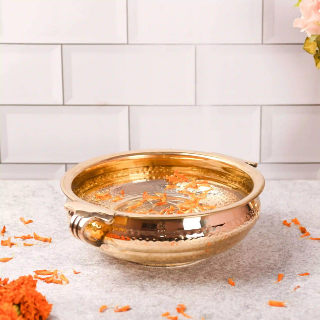 Brass Traditional Hammered Urli/Floater (3.5 Inch)