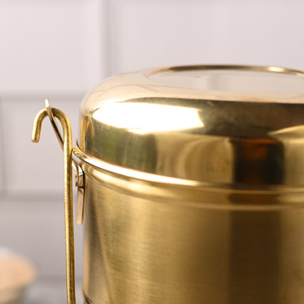Brass Elegant Hammered Milk Pot With Lid – Traditional Indian Brassware